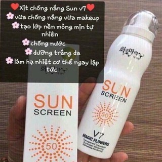 Kem chống nắng toàn thân dưỡng trắng da dạng xịt SUN SCREEN V7 Hàn Quốc