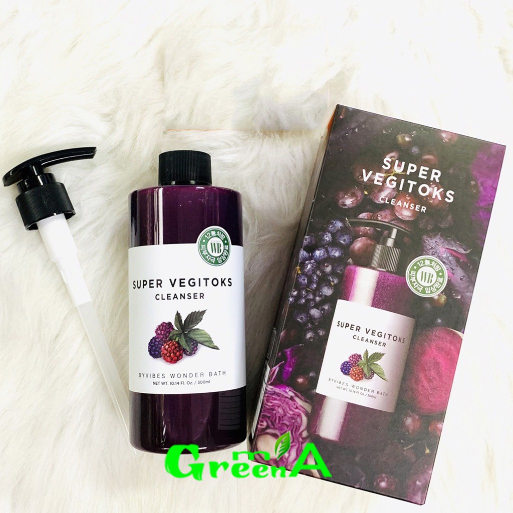 Sữa Rửa Mặt Rau Củ Quả Thải Độc Làm Sạch Tẩy Trang Super Vegitoks Cleanser Xanh Đỏ Tím 300ml [NHẬP KHẨU CHÍNH HÃNG] | BigBuy360 - bigbuy360.vn