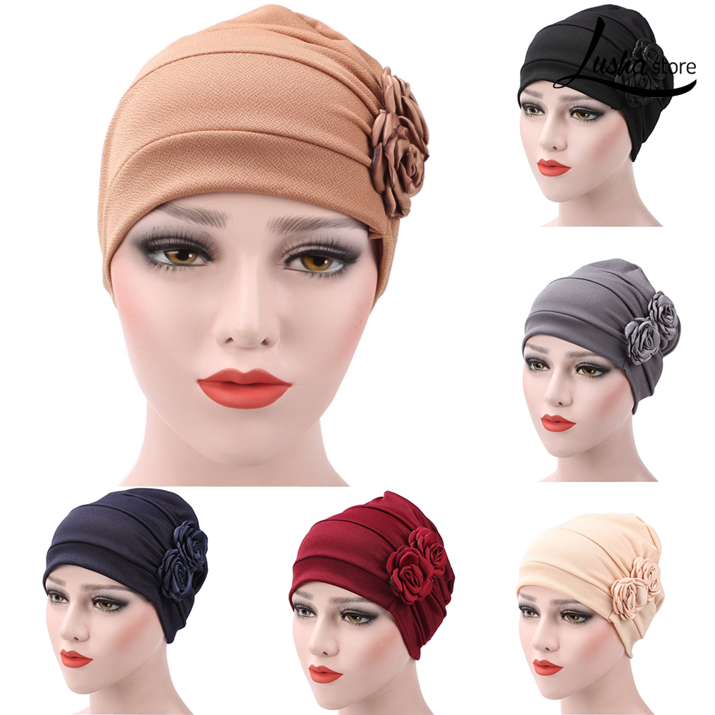 Lush Mũ Turban Vải In Hoa Phong Cách Hồi Giáo