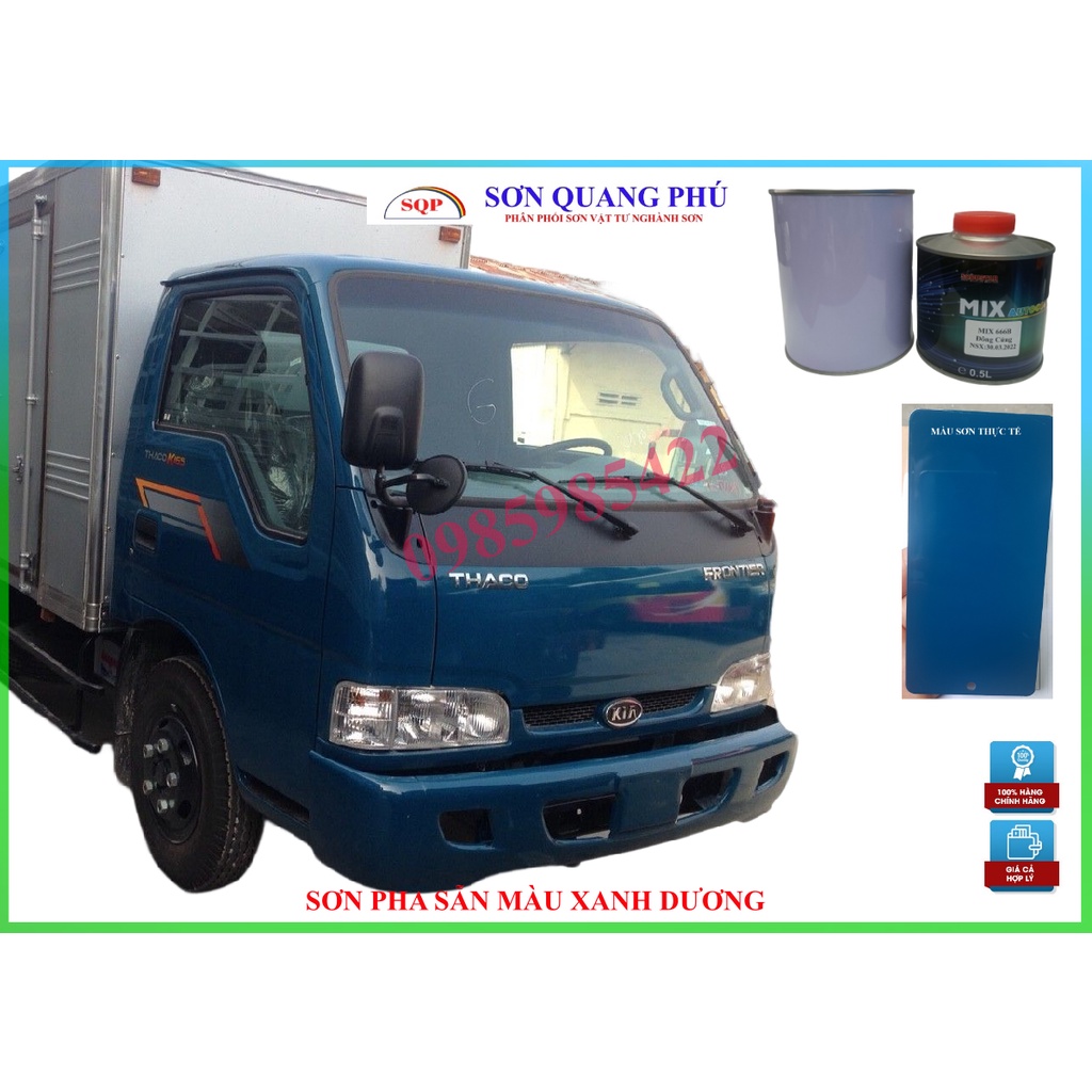1.5L Sơn xe tải KIA, sơn nhà máy pha sẵn màu Kia Trường Hải xanh dương cho xe tải cả cứng SONQUANGPHU422