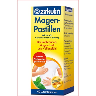 Kẹo ngậm dạ dầy Zirkulin Magen Pastillen hộp 40 viên của Đức