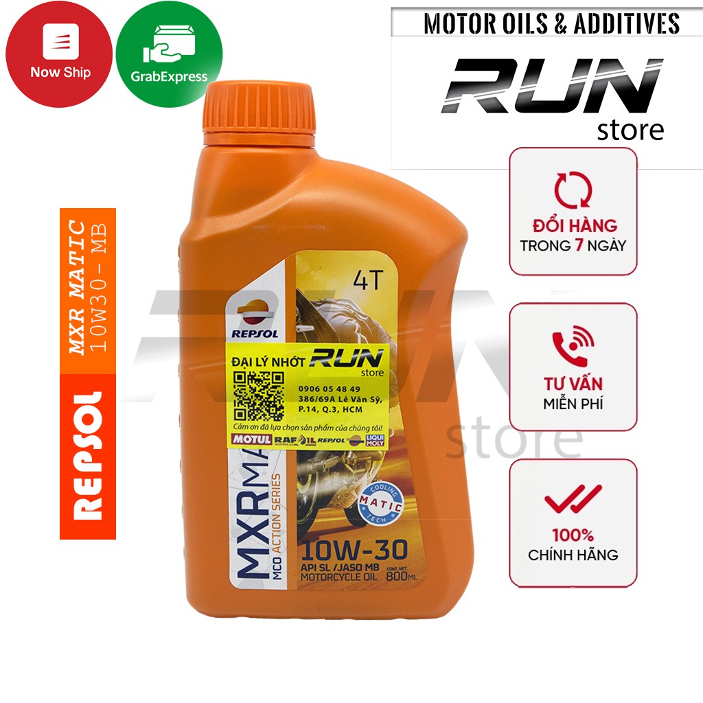 Combo Nhớt Xe Tay Ga REPSOL MXR MATIC 10w30 800ml Và Nhớt Hộp Số Repsol Gear Oil 120ml – Nhập Khẩu Indonesia