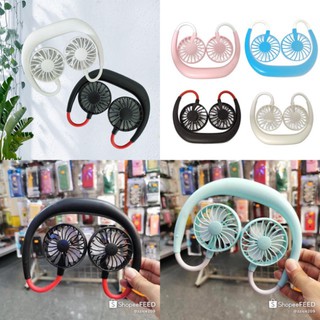 Quạt đôi mini đeo cổ có đèn led siêu mát