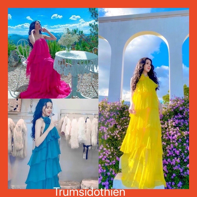 Đầm maxi 5 tầng nhiều màu đi biển chụp hình đi tiệc siêu hot | BigBuy360 - bigbuy360.vn