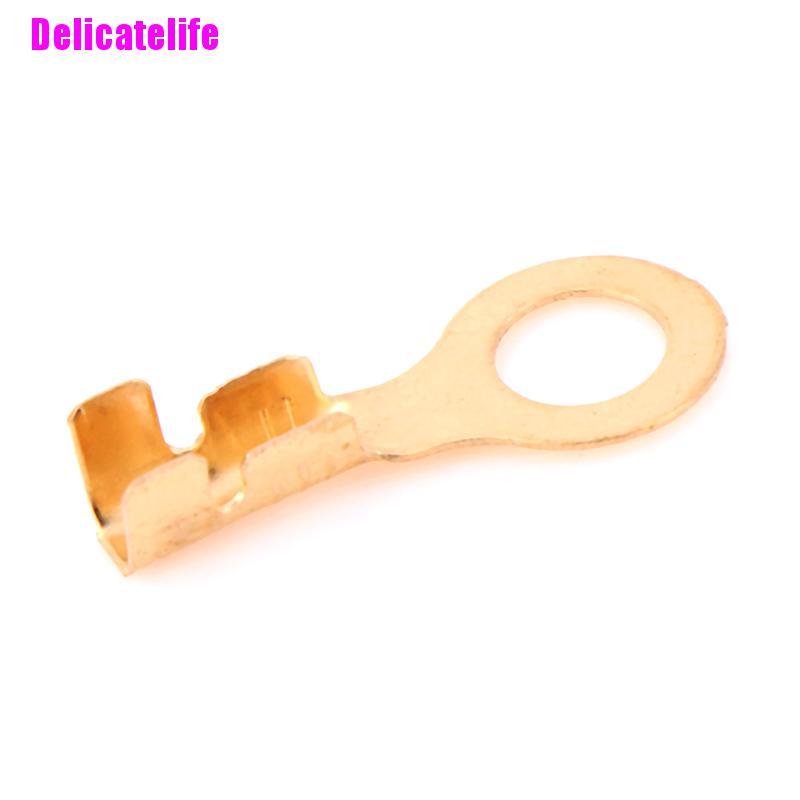 Set 100 đầu nối dây điện lỗ tròn bằng đồng thau 4.2mm thông dụng