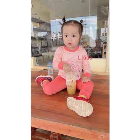 Bộ dài thun lạnh điều hòa cài vai phối màu k.woo bé trai/ bé gái (6-16kg)
