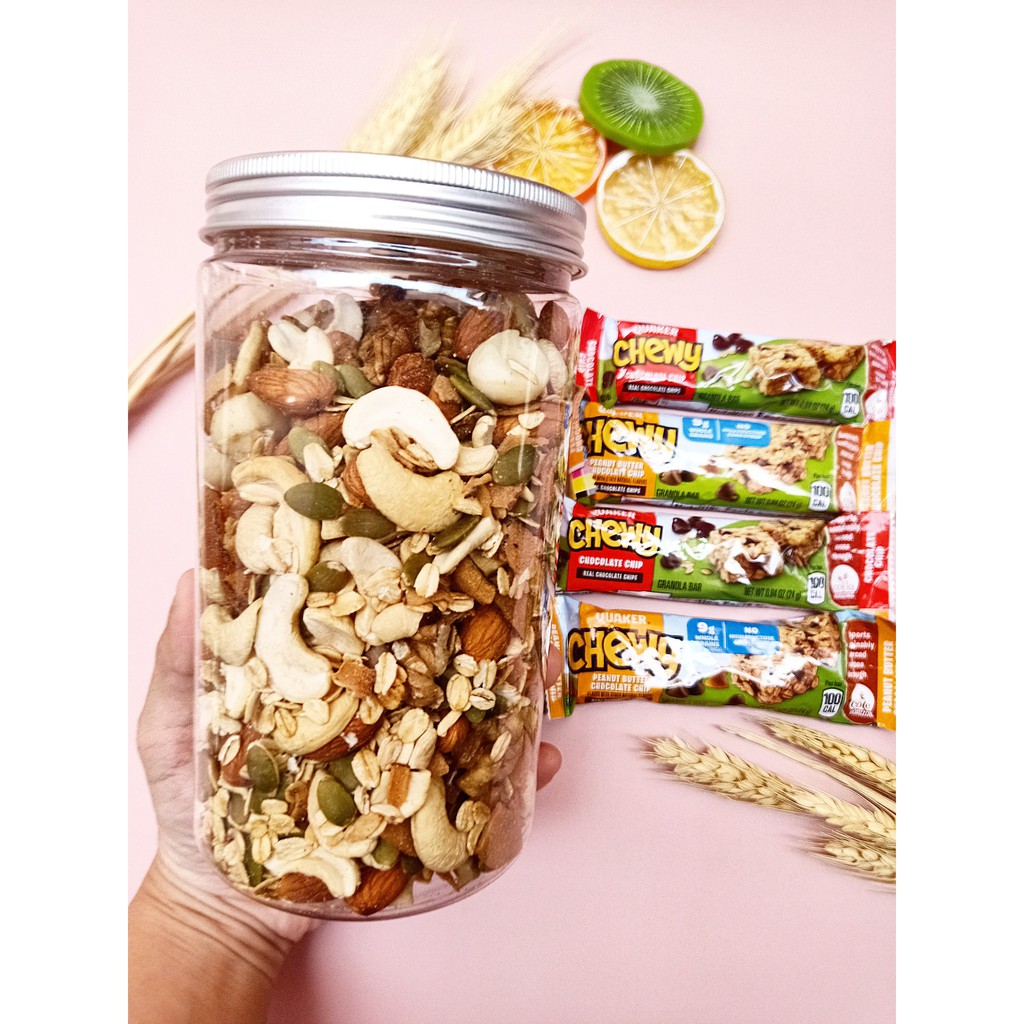GRANOLA SIÊU HẠT (85% hạt, 15% yến mạch),( có hạt óc chó vàng, mắc ca)