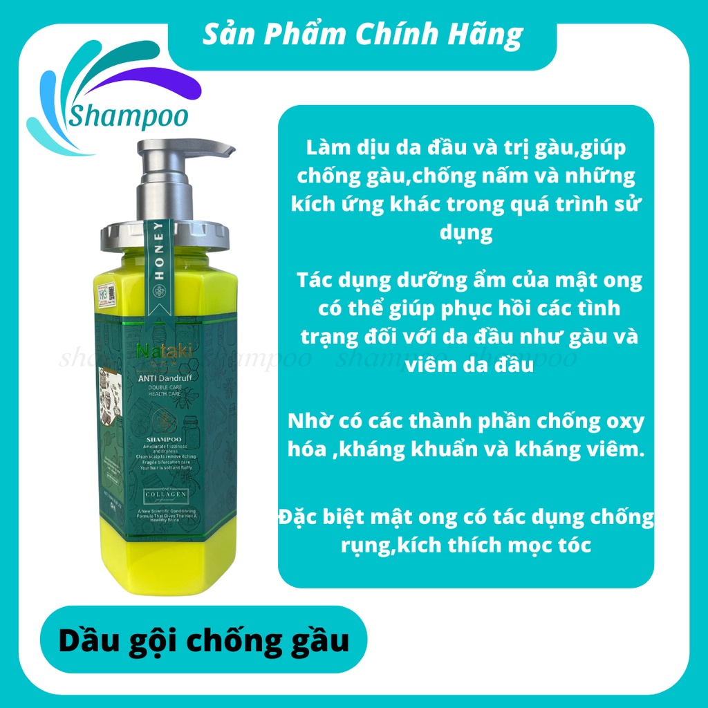 Cặp dầu gội đầu NATAKi 760ml chăm sóc tóc phục hồi hư tổn tặng dầu olexs 500ml hoặc ủ marubi