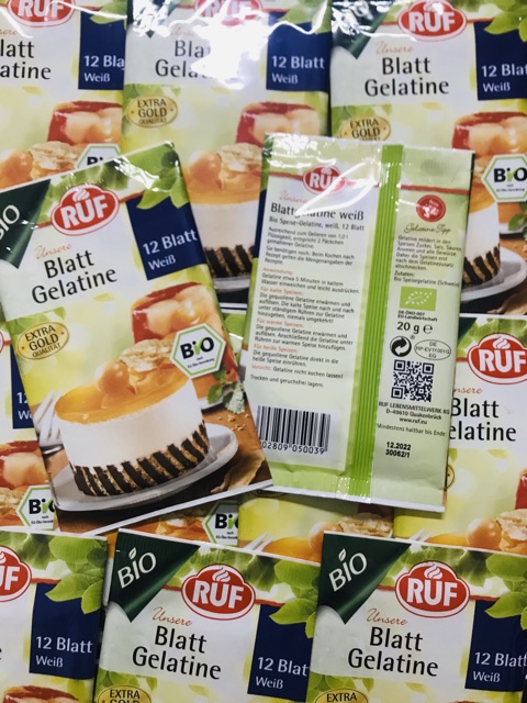 Gelatine hữu cơ dạng lá - Nguyên gói 12 lá | BigBuy360 - bigbuy360.vn