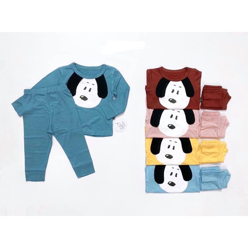 Bộ dài tay thun lạnh phiên bản Snoopy cực đẹp cho bé trai gái