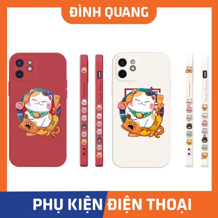 Ốp lưng iphone vuông cạnh hình Mèo Lộc 6/6plus/6splus/7/7plus/8/8plus/x/xr/xs/11/12/pro/max/plus/promax - ĐQ Store