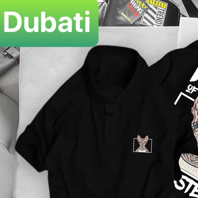 ÁO THUN POLO CÓ CỔ THỜI TRANG NAM NỮ IN HÌNH MÈO VẢI COTTON CAO CẤP - DUBATI FASHION
