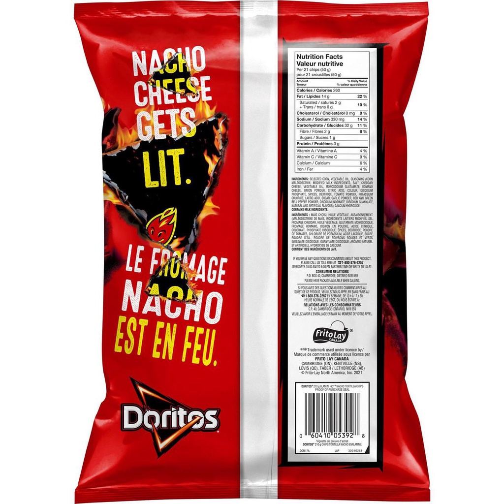 Bánh Snack hiệu Doritos Flamin Hot Nacho 11oz - Hàng nhập USA