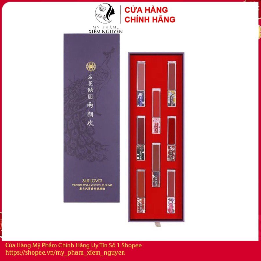 {Hàng Cao Cấp } Son Kem Lì -Full Set 8Cây Son Kem Li Siêu Đẹp-Có Hộp Đựng Kèm Như Ảnh-MS016