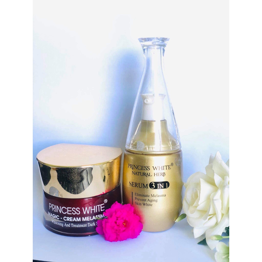 COMBO KEM NGỪA NÁM MAGIC & SERUM 3 IN 1 PRINCESS WHITE DATE 2024
