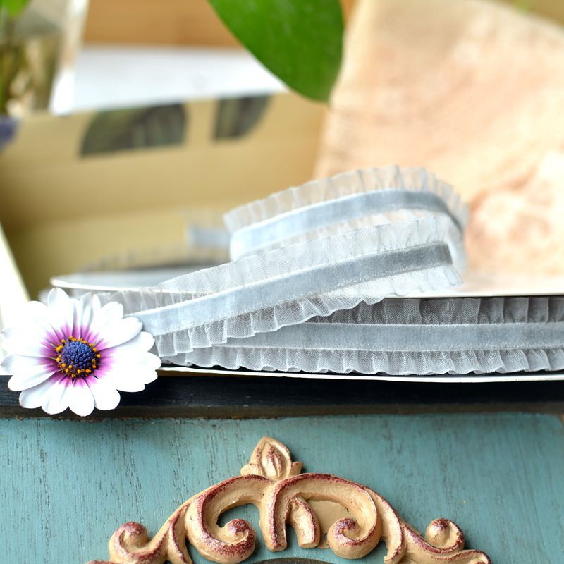 Cuộn Dây Ruy Băng 1m Bằng Vải Nhung Co Giãn Trang Trí Vòng Cổ