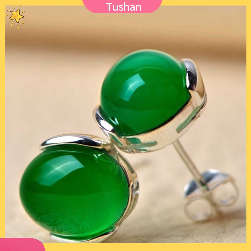 Hoa tai đá mã não tự nhiên thời trang cho nữ