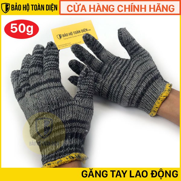 Găng tay lao động | Găng tay bảo hộ len tiêu ôm sát, chống trượt, chống giãn, thao tác linh hoạt (Màu muối tiêu-loại dày