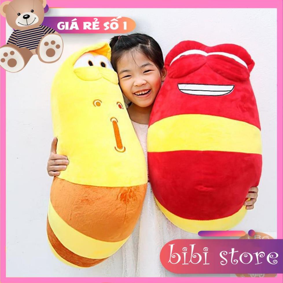 Gối ôm gấu Bông Sâu Larva cao cấp - [ ấu trùng ] DÀI 1M màu - M20 - BiBi Store