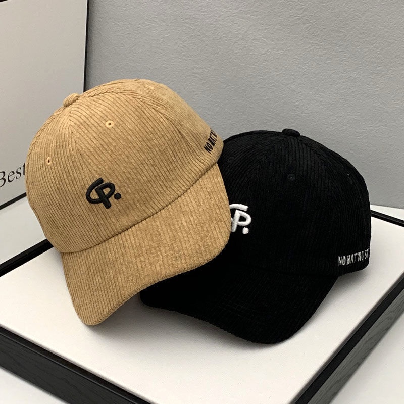 Mũ lưỡi trai vải nhung thêu chữ phong cách Hàn quốc