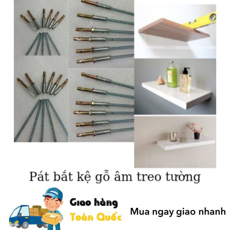 (Rẻ Vô địch) (PÁT ÂM ĐỠ KỆ GỖ).Bộ chốt tắc kê bắt kệ gỗ âm tường ( 1 cái)