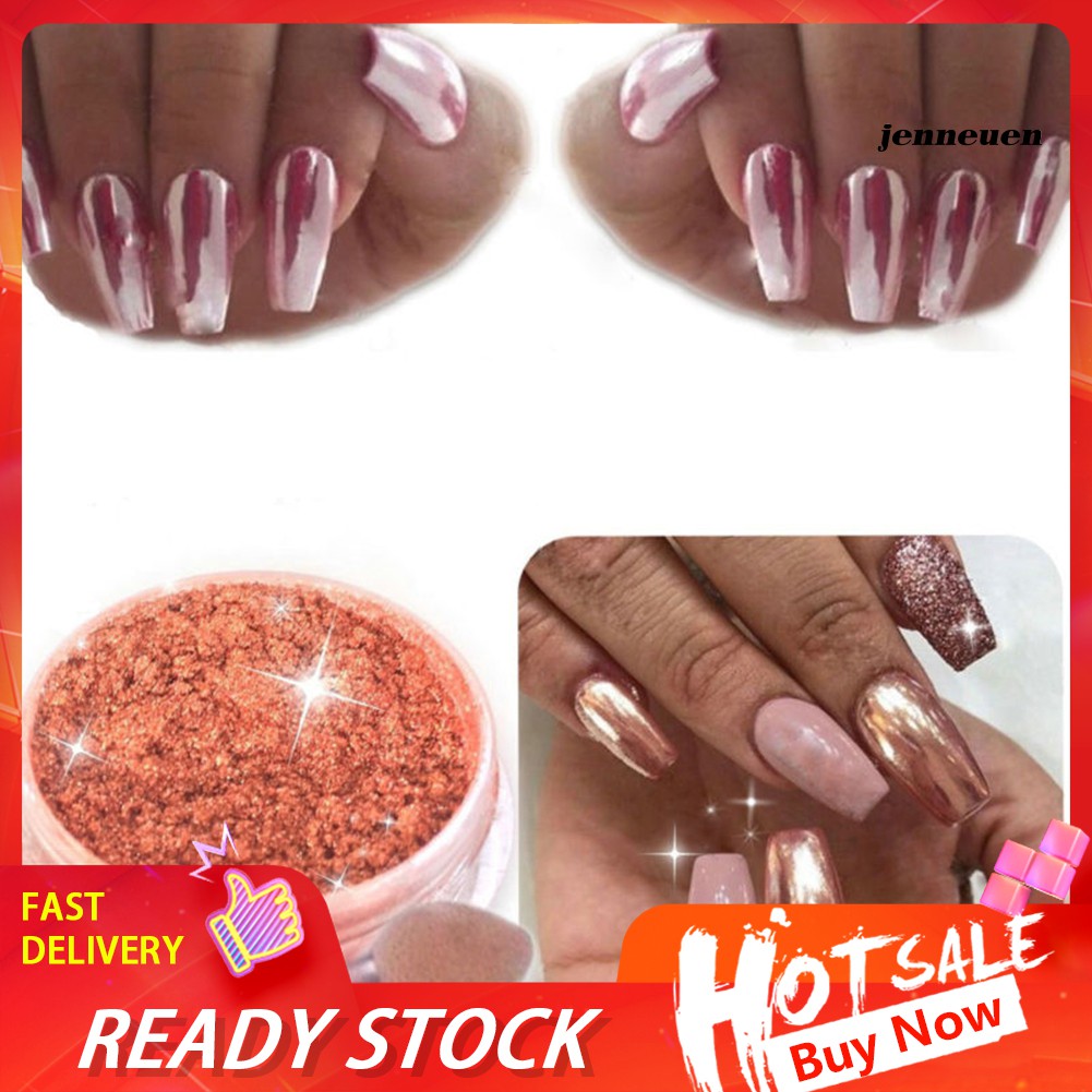 [Hàng mới về] Bột Kim Tuyến Lấp Lánh Kèm 2 Cọ Làm Móng Nghệ Thuật Phong Cách Gợi Cảm Cho Nữ