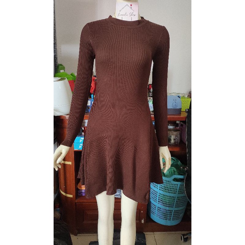 Váy Đầm Len Dài Tay Cổ Tròn Phong Cách Vintage Công Chúa Pháp Ngọt Ngào Sang Chảnh | BigBuy360 - bigbuy360.vn