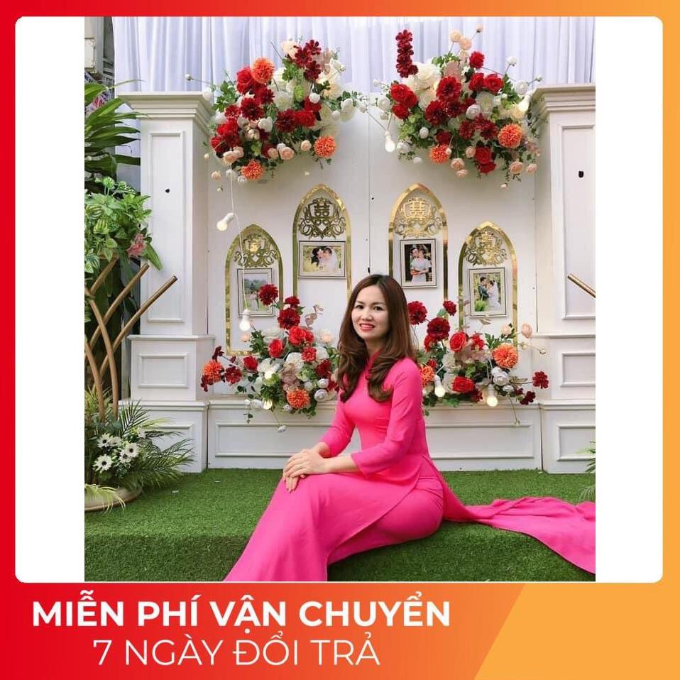 Áo-Dài-Đẹp-⚡Áo Dài Dáng Truyền Thống Loại 2 Tà Trẻ Trung màu hồng sen siêu xinh