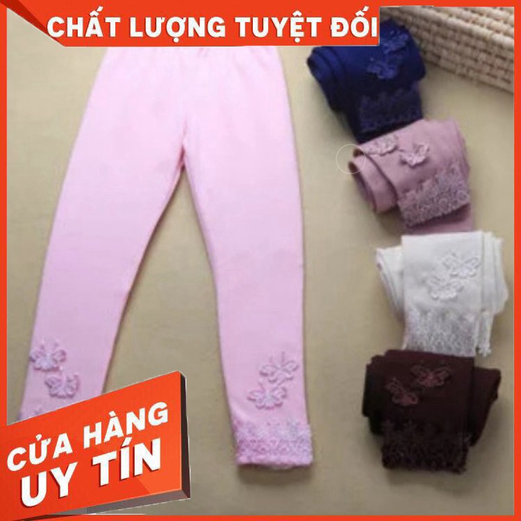 HÀNG NHẬP KHẨU -  Quần thun ren ôm co giãn được có thêu hình bướm cho bé gái - Hàng Nhập Khẩu