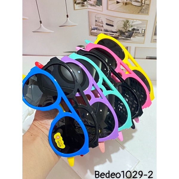 Kính mát cho bé nam nữ chống UV400, thiết kế mắt tròn dễ đeo, màu sắc thời trang