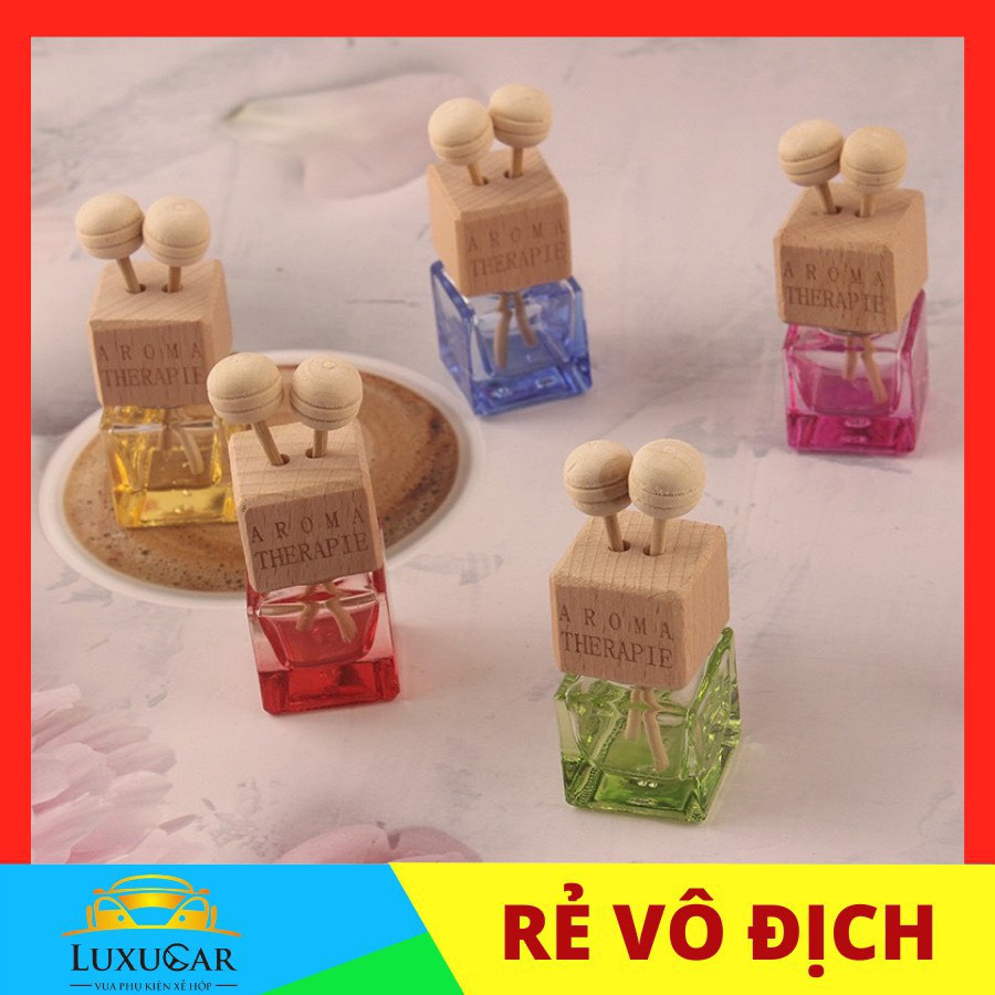 Lọ đựng tinh dầu nước hoa nắp gỗ kẹp cửa gió ô tô - Giá không bao gồm nước hoa