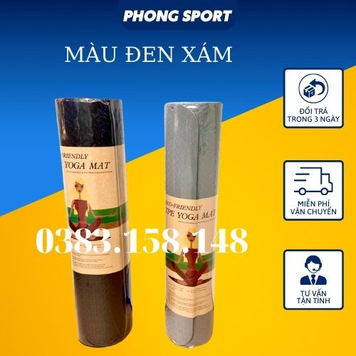 Thảm tập yoga gym COMBO ĐĨA XOAY chống trượt tpe cao cấp 2 lớp dày 6mm 8mm tập tại nhà T2L