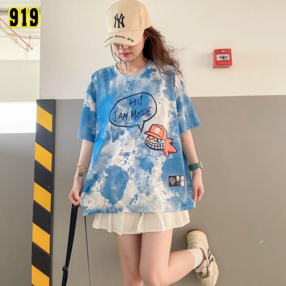 Áo Phông Loang, Áo Thun Loang Nam Nữ Tay Lỡ Form Rộng Cao Cấp Unisex - Hàng Hot Trend Loại 1 - Thiết Kế Hoạt Hình