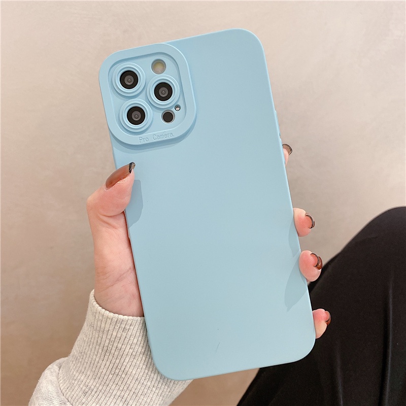 Ốp Điện Thoại Silicone Mềm Màu Kẹo Bảo Vệ Toàn Diện Cho Apple 13 promax 12 11 Pro Max mini X XR XS Max 7 8 Plus