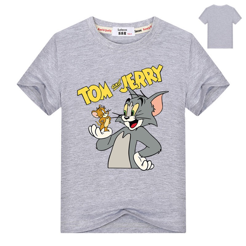 Áo Thun Tay Ngắn In Hình Tom And Jerry Vui Nhộn Cho Bé Trai