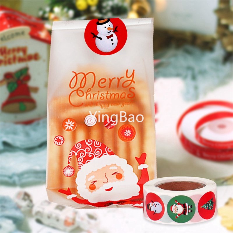 Set 500 Miếng Dán 2.5cm Họa Tiết Hoạt Hình Trang Trí Giáng Sinh / Năm Mới