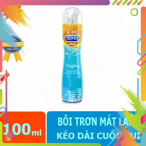 [bao cao su mỏng]Gel bôi trơn Mát Lạnh Durex Play Tingling Chai 100 ml