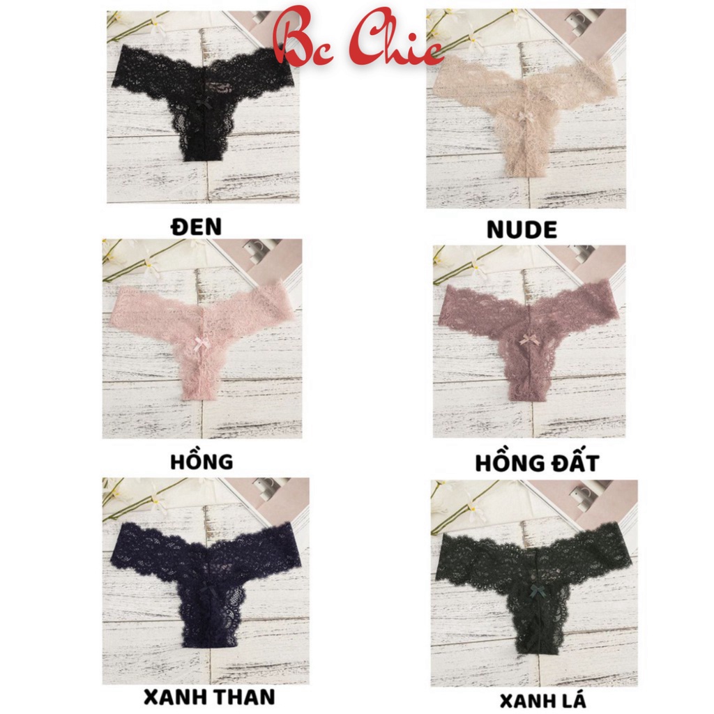 Quần Lót Nữ Lọt Khe Ren cao cấp mềm mại họa tiết gợi cảm quyến rũ mã Q410 BC_CHIC LINGERIE