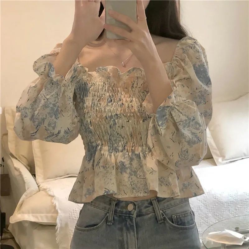 Áo Voan Hoa Trễ Vai Thời Trang Xuân Hè 2021 Dành Cho Nữ | BigBuy360 - bigbuy360.vn