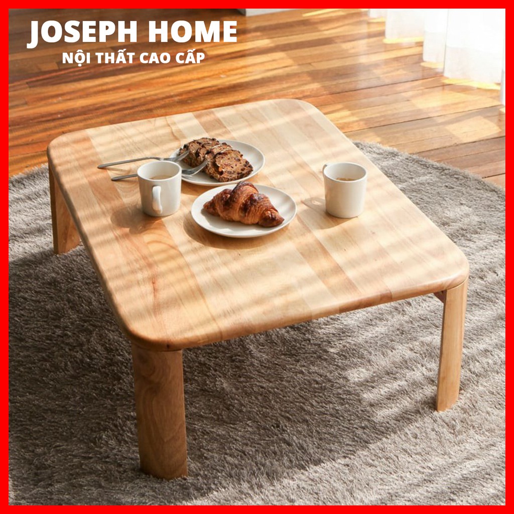 𝐁𝐚̀𝐧 𝐭𝐫𝐚̀ ngồi bệt, gấp gọn 𝐜𝐡𝐚̂𝐧 𝐛𝐚́𝐧𝐡 𝐦𝐲̀ kiểu nhật, mặt gỗ cao su, phù hợp làm bàn ngồi trệt
