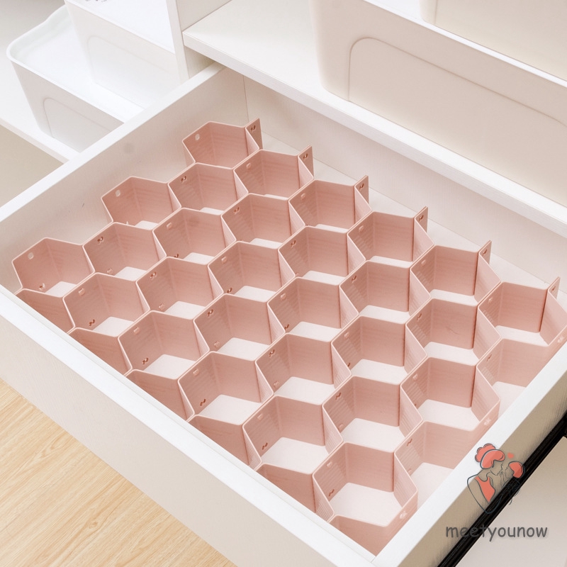 Dụng cụ phân chia ngăn kéo tủ DIY điều chỉnh được dạng tổ ong dành cho vớ/ đồ lót