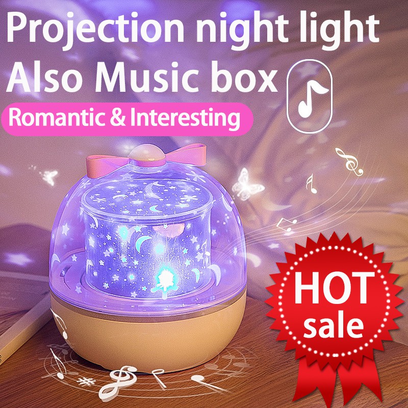 Máy Chiếu Đèn Led Xoay Được Có Nhạc Hình Khu Rừng Sao Biển Lãng Mạn Làm Quà Tặng Cho Bé