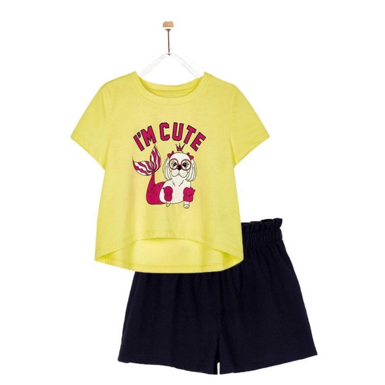 Bộ đồ Mặc Nhà Ngắn Tay Bé Gái M.D.K I Am Cute M.D.K - chất liệu Jersey Cotton mềm mại, thoáng mát