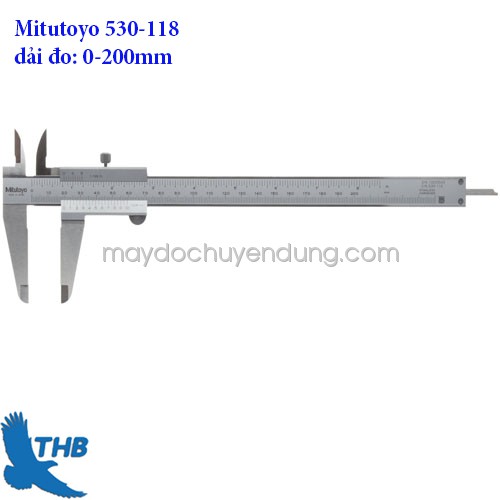 Thước cặp cơ khí dải đo: 0-200mm Mitutoyo 530-118