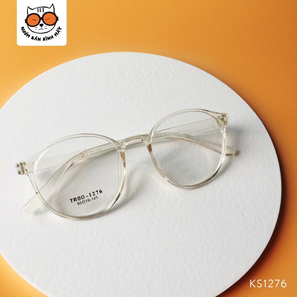 Gọng kính cận nhựa dẻo dáng tròn vintage Hàn Quốc KS1276 | Nhúm Bán Kính Mắt