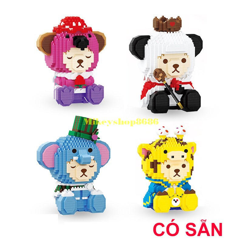 Xếp hình lego gấu teddy bearbrick mới lắp ráp nanoblock nano block con gấu cho bé từ 917 đến 952 Mảnh Ghép Balody