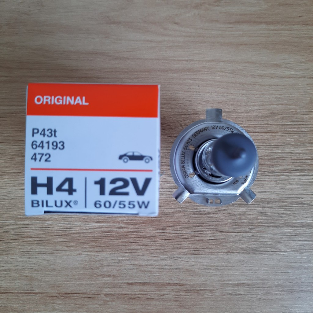 Bóng đèn halogen Osram Original 12V H4 60|55W sử dụng cho đèn pha ô tô xe hơi