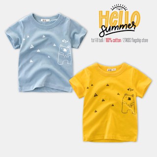 Áo thun bé trai 27kids áo cotton cộc tay cho bé họa tiết gấu teddy hàng xuất Âu Mỹ  ༷