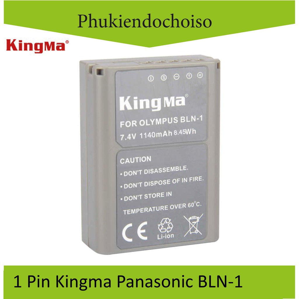 Bộ 2 pin 1 sạc Kingma cho OLYMPUS BLN-1 + Hộp đựng Pin, Thẻ nhớ