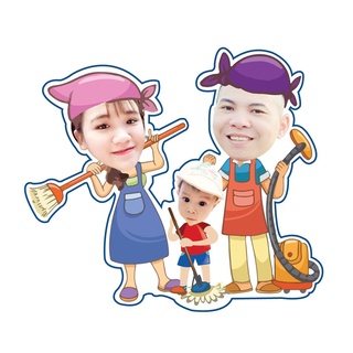 Chibi gia đình - chibi trang trí sinh nhật